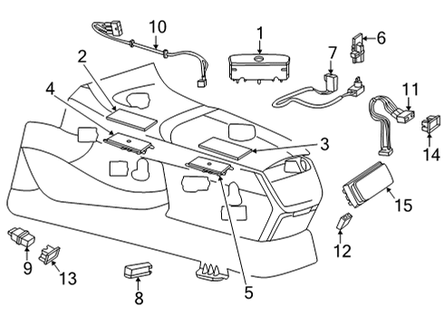 2024 Mercedes-Benz EQS 580 Electrical Components - Console Diagram