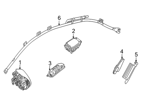 2023 Mercedes-Benz C43 AMG Air Bag Components Diagram 1