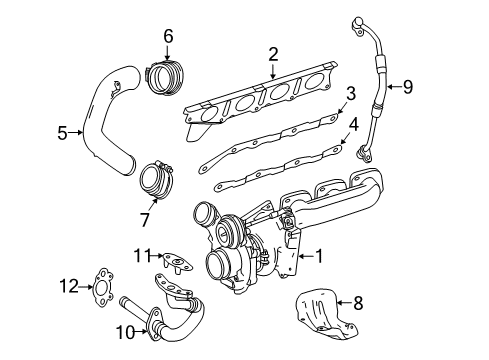 2016 Mercedes-Benz S550 Turbocharger, Engine Diagram 2