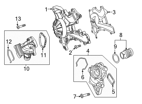 2019 Mercedes-Benz GLC43 AMG Water Pump Diagram 1