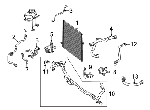 Coolant Hose Diagram for 206-501-17-00