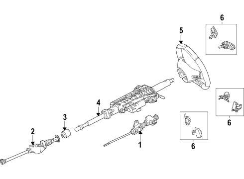 2021 Mercedes-Benz AMG GT Steering Column & Wheel, Steering Gear & Linkage Diagram 1