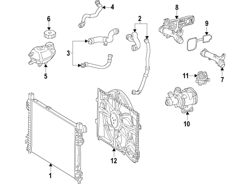 2019 Mercedes-Benz CLS53 AMG Radiator & Components, Water Pump, Cooling Fan Diagram 4