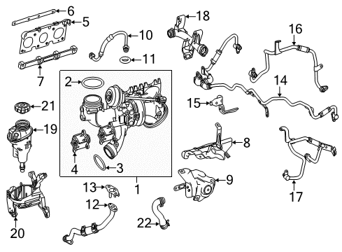 2019 Mercedes-Benz GLS450 Turbocharger, Engine Diagram