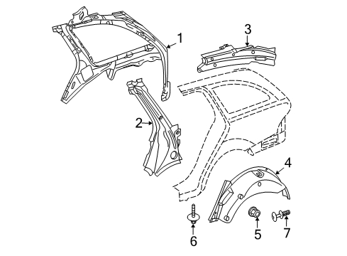 2007 Mercedes-Benz E63 AMG Inner Structure - Quarter Panel Diagram 2