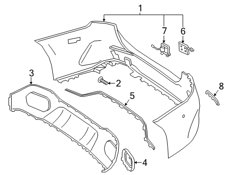 2022 Mercedes-Benz A220 Bumper & Components - Rear Diagram 1