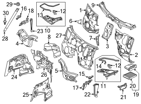 2020 Mercedes-Benz C63 AMG Cowl Diagram 1