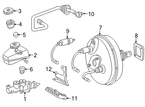 Brake Booster Diagram for 005-430-44-30