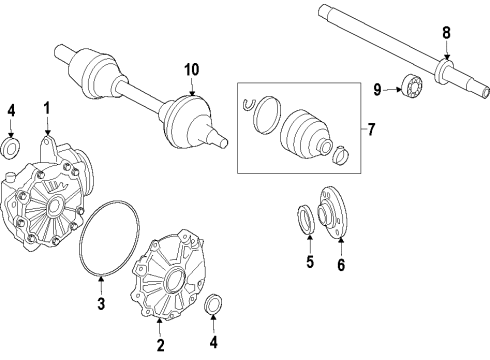 2015 Mercedes-Benz E250 Front Axle Shafts & Differential Diagram