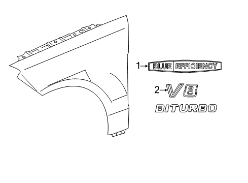 2012 Mercedes-Benz ML63 AMG Exterior Trim - Fender Diagram