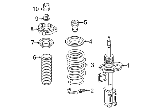 2015 Mercedes-Benz GLA45 AMG Struts & Components - Front Diagram