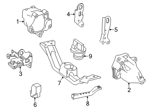 2017 Mercedes-Benz Sprinter 2500 Engine & Trans Mounting Diagram 1