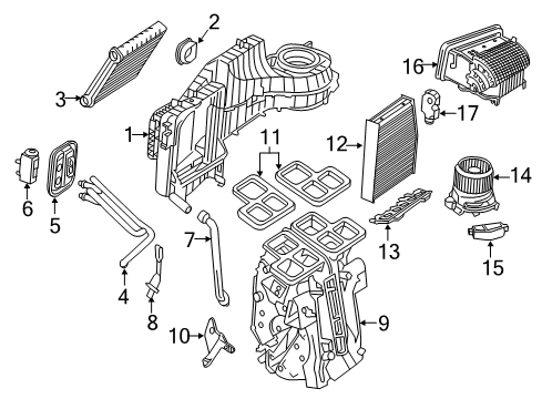 2019 Mercedes-Benz GLA250 A/C Evaporator & Heater Components