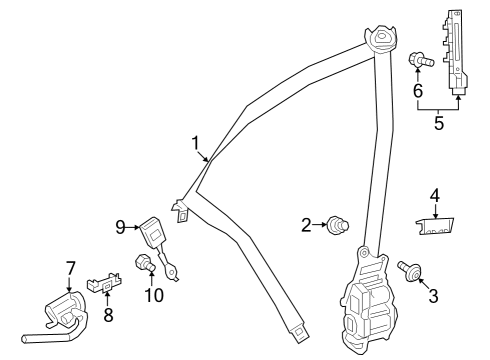 2023 Mercedes-Benz EQE 500 SUV Front Seat Belts Diagram