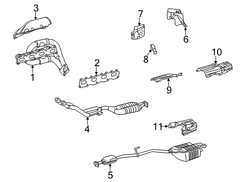 2000 Mercedes-Benz C230 Exhaust Components Diagram