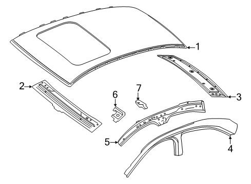 2018 Mercedes-Benz E43 AMG Roof & Components Diagram 2