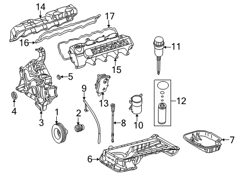 2001 Mercedes-Benz CL55 AMG Engine Parts, Timing, Lubrication System Diagram 1