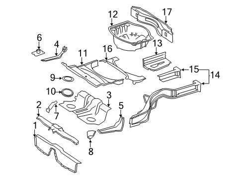 2012 Mercedes-Benz CL63 AMG Rear Body - Floor & Rails