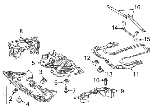 2015 Mercedes-Benz S65 AMG Splash Shields Diagram