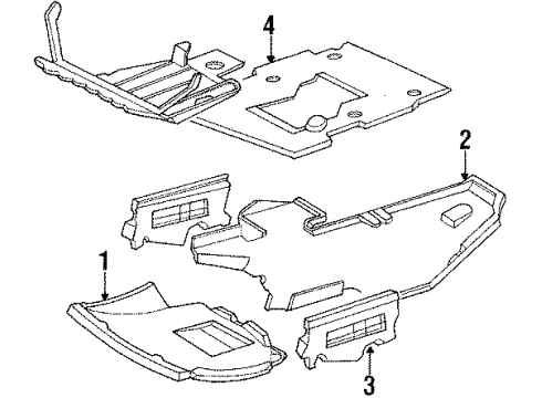 1987 Mercedes-Benz 260E Splash Shields Diagram