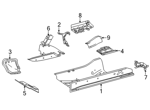 Seat Crossmember Bracket Diagram for 167-610-37-01