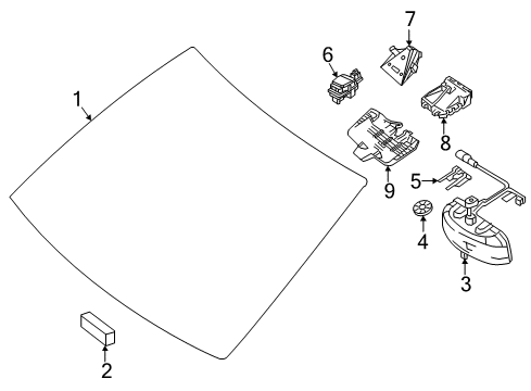 2020 Mercedes-Benz C43 AMG Windshield Glass Diagram 1