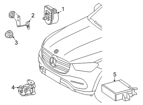 2021 Mercedes-Benz GLE53 AMG Anti-Theft Components Diagram 2