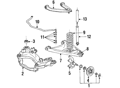 1985 Mercedes-Benz 380SL Front Suspension Components, Lower Control Arm, Stabilizer Bar