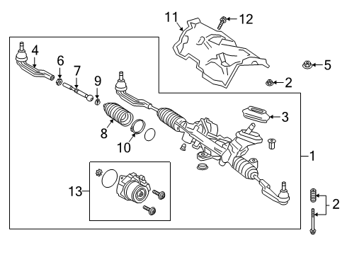 2019 Mercedes-Benz A220 Steering Column & Wheel, Steering Gear & Linkage Diagram 3