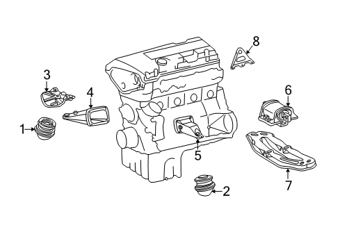 1998 Mercedes-Benz E300 Engine & Trans Mounting Diagram