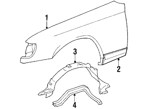 1990 Mercedes-Benz 300CE Fender & Components Diagram