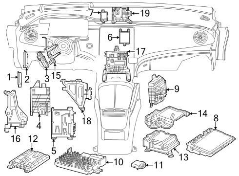 Control Module Bracket Diagram for 296-545-15-00