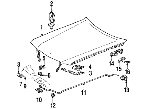 1994 Mercedes-Benz E320 Hood & Components, Body Diagram 2