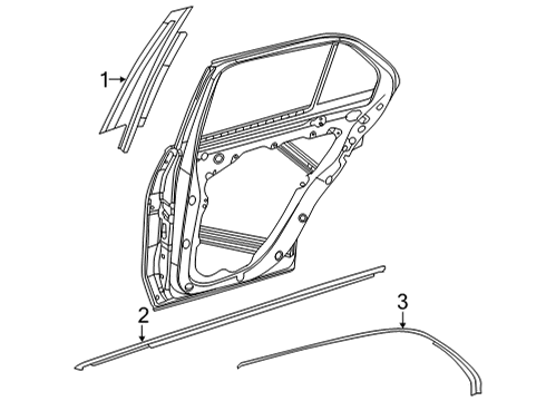 2021 Mercedes-Benz GLE53 AMG Exterior Trim - Rear Door Diagram 2