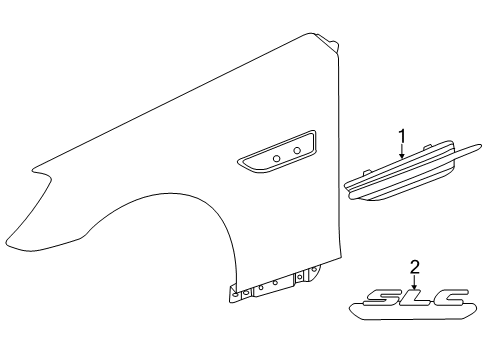 2020 Mercedes-Benz SLC300 Exterior Trim - Fender Diagram