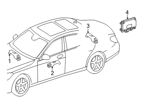 2024 Mercedes-Benz C43 AMG Keyless Entry Components Diagram