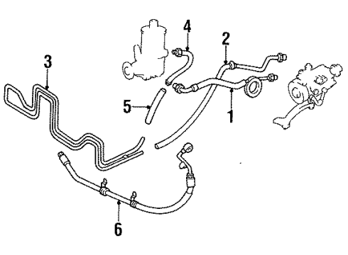 1993 Mercedes-Benz 300SD Hoses & Lines Diagram