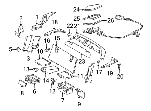 2012 Mercedes-Benz SL63 AMG Interior Trim - Quarter Panels Diagram