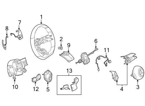 Steering Wheel Diagram for 099-460-24-09-9A84