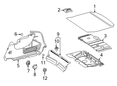 2020 Mercedes-Benz A220 Interior Trim - Rear Body Diagram 2