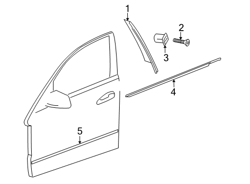 2010 Mercedes-Benz E350 Exterior Trim - Front Door Diagram