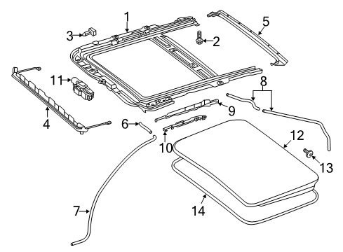 2018 Mercedes-Benz GLC300 Sunroof, Body Diagram 1