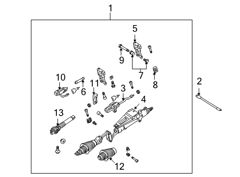 2011 Mercedes-Benz SLK350 Steering Column & Wheel, Steering Gear & Linkage Diagram 2