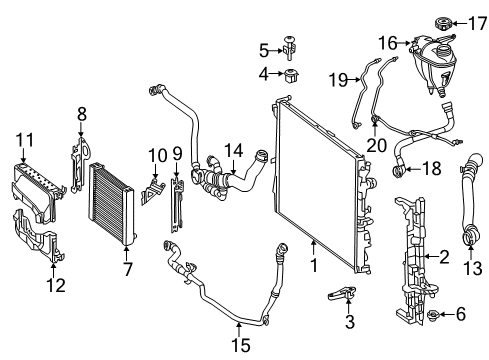 Radiator Side Support Diagram for 099-504-18-18