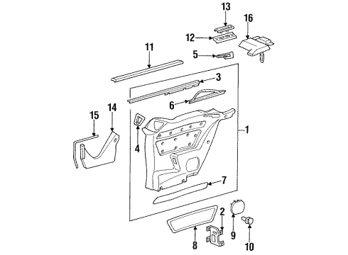 1995 Mercedes-Benz E320 Quarter Panel Trim Diagram 1