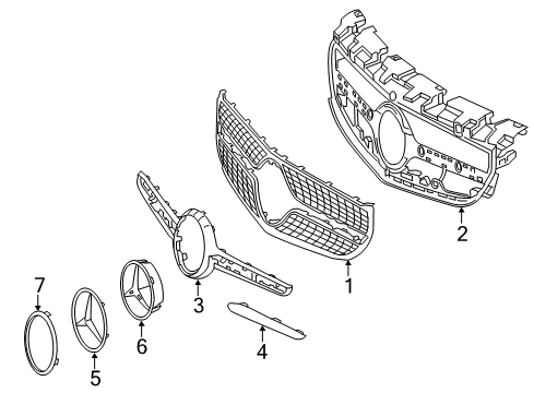 2020 Mercedes-Benz SLC43 AMG Grille & Components Diagram 2