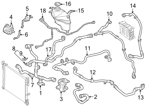 2024 Mercedes-Benz EQS 450+ SUV Hoses, Lines & Pipes Diagram 2