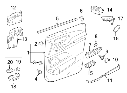 Door Trim Panel Rivet Diagram for 000-991-52-40