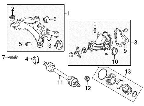 2014 Mercedes-Benz C350 Axle & Differential - Rear Diagram 1