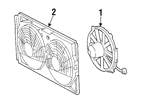 1996 Mercedes-Benz SL600 A/C Condenser Fan Diagram